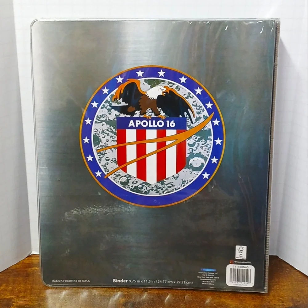 NASA 3 Ring Binder & Folder School Challenger Columbia Skylab 3 Apollo 16